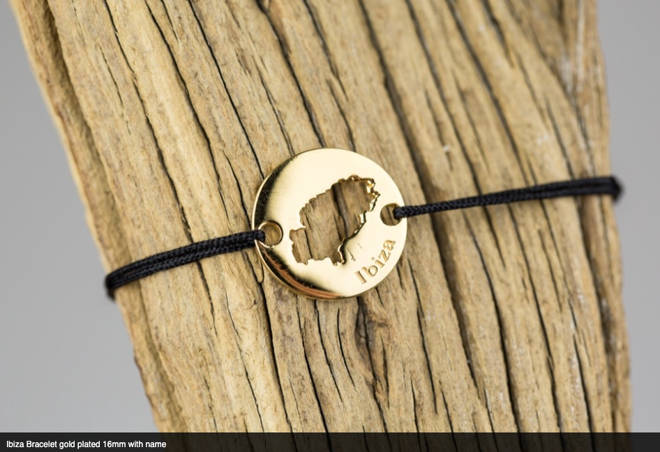 Ibiza Bracelet, Small gold plated, Ø 16mm,