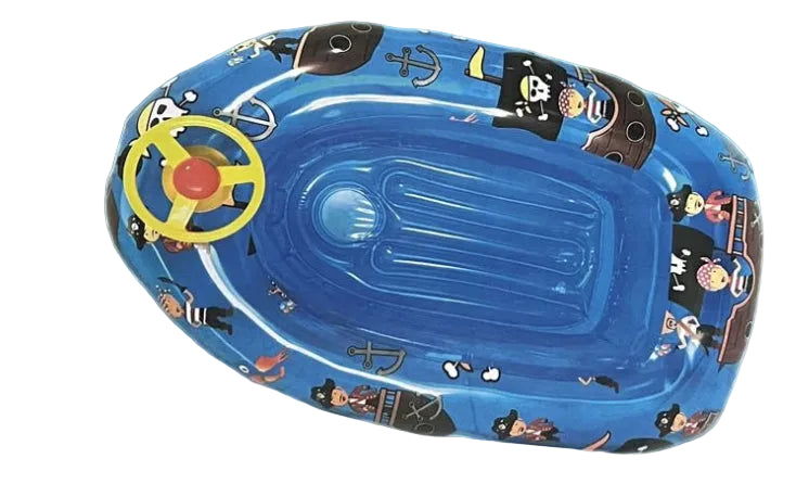 Inflatable pirate boat with pulling rope, 115 cm