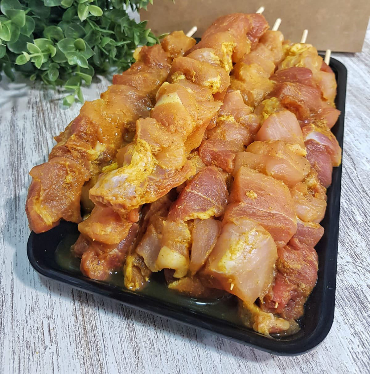 Pork kebabs, 4 sticks, +- 650 gr., butcher
