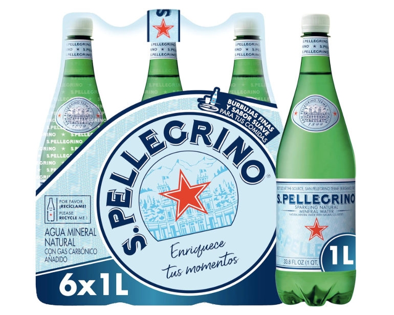 San Pellegrino, sparkling water, 1 L, 6 bottles