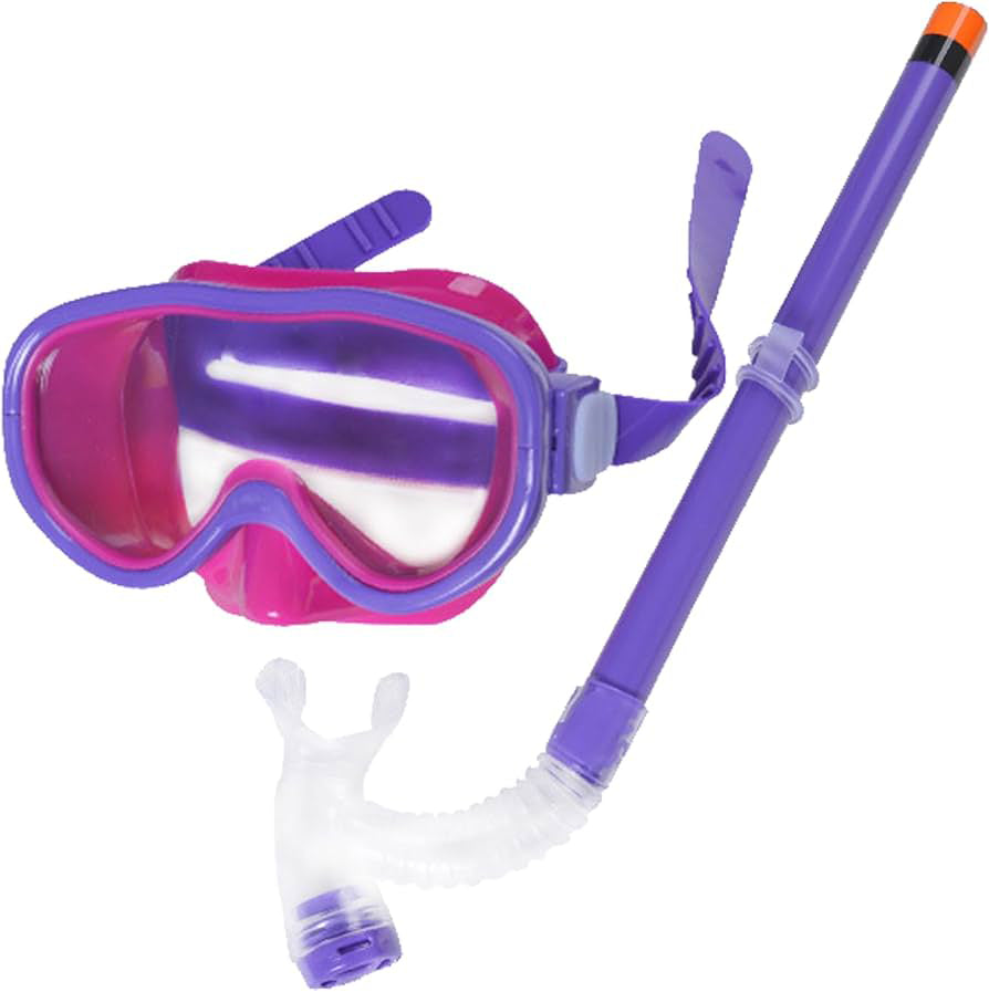 Snorkle & mask set, kids 7+, safety glass