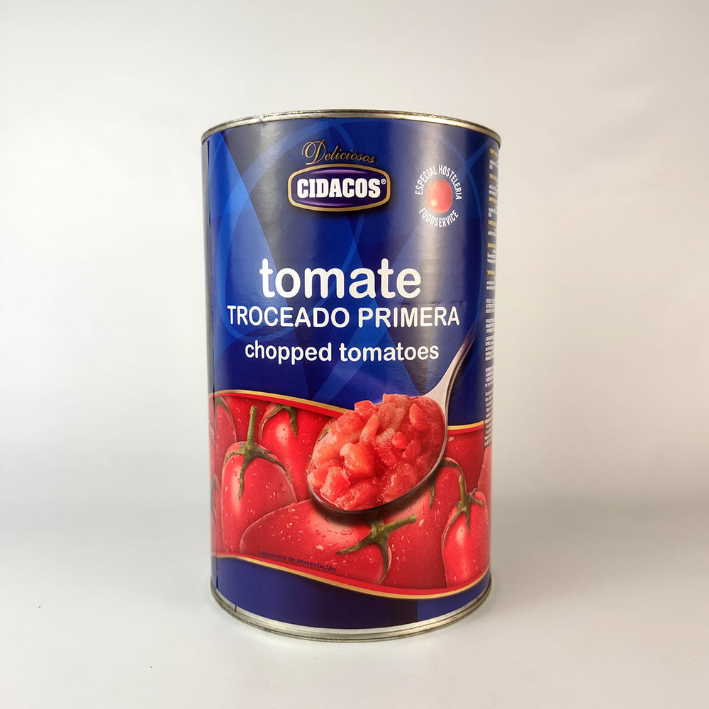 Can tomatoes, peeled and chopped, 400 gr