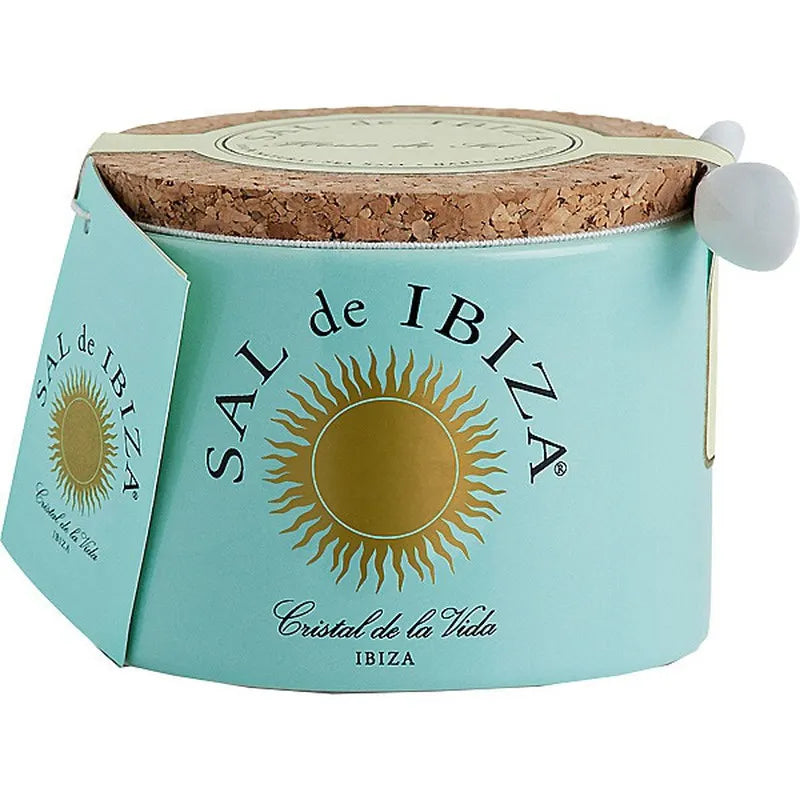Sal de Ibiza, Fleur de Sel 125 gr, decorative ceramic jar