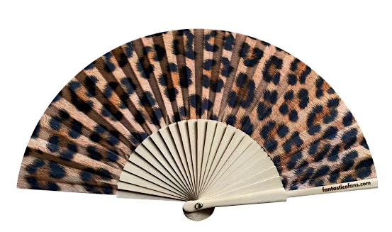 Decorative Fan, Leopard print 2025, 23 cm
