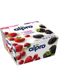 Alpro soy raspberry-cranberry/blackberry, 4 pack, 125 gr.