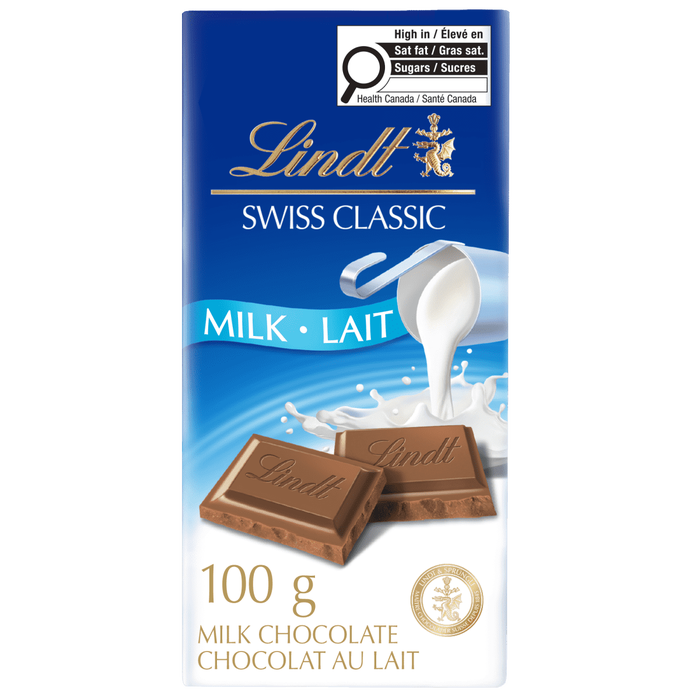 Chocolate bar, milk, Lindt, 100 gr