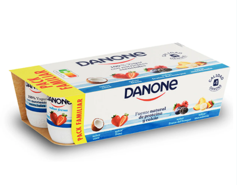 Mixed fruit yoghurt, Danone, 120 ml, 8 pack