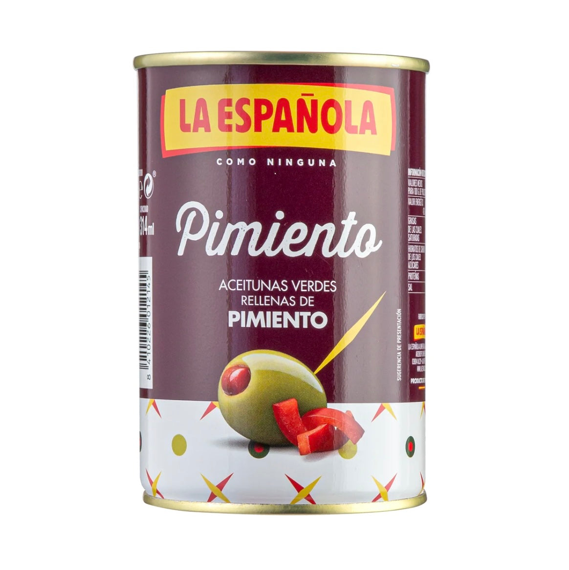 Green olives stuffed with pimiento, can, 130 gr