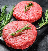Hamburgers beef, 4 burgers, butcher