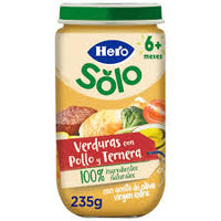 Chicken/veal & vegetables, 6+ m, Hero, jar, 235 gr