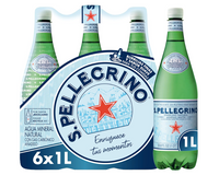San Pellegrino, sparkling water, 1 L, 6 bottles
