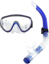 Snorkle & mask set, adult, 14+ years, safety glass